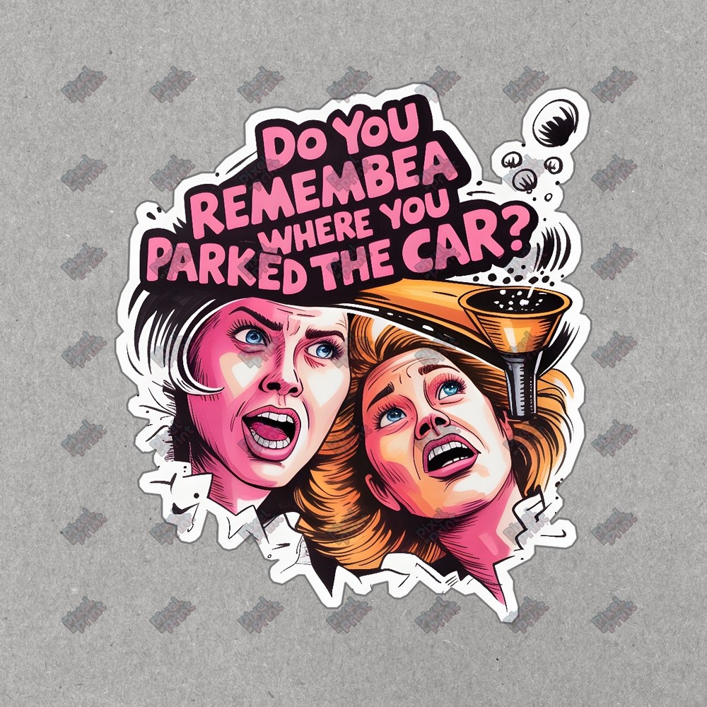 Whimsical Pop Art Sign DO YOU REMEMBEA WHERE YOU PARKED THE CAR? Fun #8893