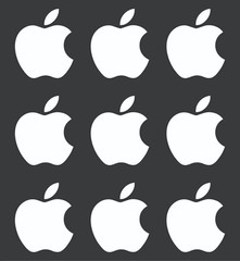 Small Apple logo Vinyl Decals Phone Laptop Small Stickers Apple Set of 12