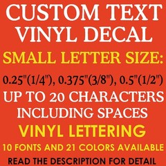1/4″ 3/8″ 1/2″ 0.25″ 0.375″ 0.5″ CUSTOM Vinyl Decal Toy Model RC Name Number