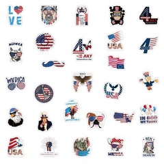 100Pcs American Flag USA Stickers Pack Waterproof Vinyl Decals for sticking