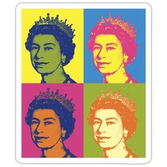 Queen Elizabeth II Royal Pop Art Sticker, max. 4 x 4″