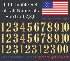 1-10 School Book Outdoor Vinyl Decal Numbers for Mailbox, Door, Address, Locker