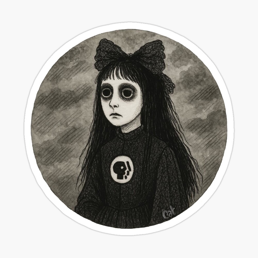 Dark Child of PBS Sticker by C Autumn Trapp Original Art 3″ x 3″ Goth