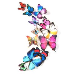 3D Butterfly Wall Decals Removable Sticker Kids Art Nursery Decor Magnets 12Pcs