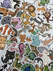 Lot Of 163 Random Small Animal Stickers Decals {HH}
