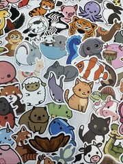 Lot Of 163 Random Small Animal Stickers Decals {HH}