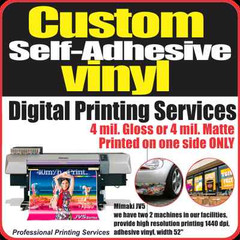 Custom Sign Decal Sticker Self-Adhesive Vinyl Printing Services FREE LAMINATION