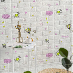 3D Soft Foam Brick Wallpaper Roll Self Adhesive Waterproof Wall Stickers 70x200c