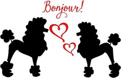 Poodles bonjour Hearts wall sticker decal mural art kids teenagers nursery Paris