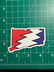 Connecticut Stealie – Grateful Dead – Laminated Vinyl Sticker – 2″x3″