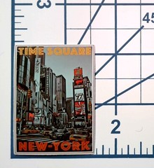 Time Square New York City Vintage Poster Sticker Taxi Manhattan Travel NYC