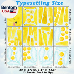 Watercolor Large Sun Wall Decals Cloud Polka Dots Wall Stickers for Kids Room, 1