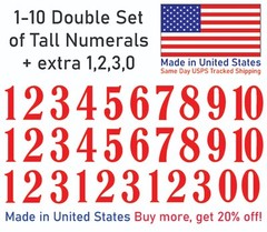 1-10 School Book Outdoor Vinyl Decal Numbers for Mailbox, Door, Address, Locker