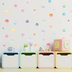 123 Pcs Pastel Polka Dots Wall Stickers, Colorful Round Wall Decal, Peel and …