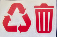 Multi color-Trash and Recycle – sticker decals for home & office – 2 inch.