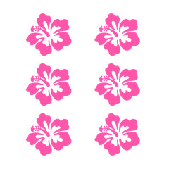 Hawaiian Hibiscus Flower Vinyl Decals Phone Laptop Small Stickers Set of 6