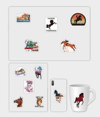 100pcs HORSE Stickers, Horse Merch,Water Bottle Laptop No Residue Stickers, #092