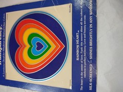 Illuminations Transparent Rainbow Heart Window Decal Multicolor Vintage