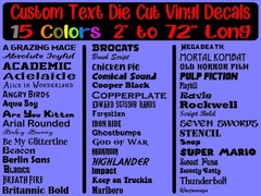 Custom Text Vinyl Lettering Die Cut Vinyl Decal Personalized 2″ to 72″ Long