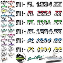 Boat Registration Numbers & Letters 2 Pack 3″ x 15″ Boat & Jetski Stickers X2GR