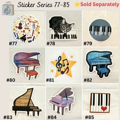 Abstract Piano Keys 2in Vinyl Sticker Music Circle No79