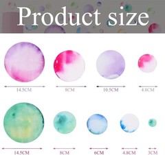 150 Pieces Large Polka Dot Wall Decals Watercolor Dots Wall Stickers Rainbow Col