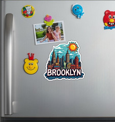 Brooklyn New York Fridge Magnet or Laptop Sticker