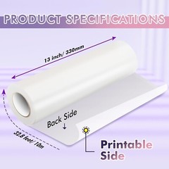 Koala Printable Vinyl Sticker Paper Roll for Inkjet Printer 13″X32.8 FT Glossy