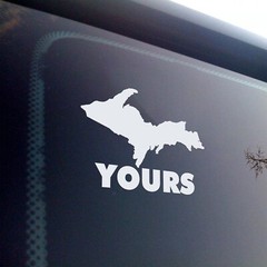 UP Yours Vinyl Decal – Yooper Uppy Humor Sticker – U.P. Michigan MI – 20 Colors