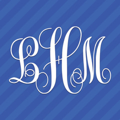 Vine Interlocking Monogram Letters Initials Vinyl Decal Sticker