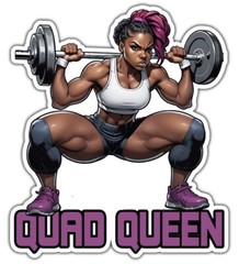 Quad Queen Sticker | Waterproof Gym Fitness Sticker Vinyl Decal