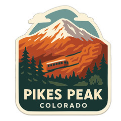 Pikes Peak Colorado Sticker Decal Vinyl Die-Cut Symbolic Landmark Design