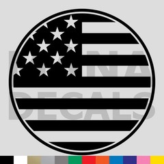 USA Flag Emblem Vinyl Die Cut Decal Sticker – Military America United States