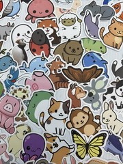 Lot Of 163 Random Small Animal Stickers Decals {HH}