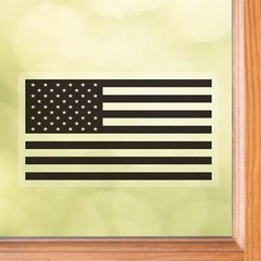 Black American Flag Rectangle Front Static Cling