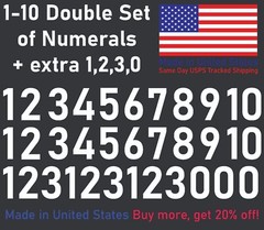 1-10 20+10 Outdoor Vinyl Decal Numbers for Mailbox, Door, Wall, Address, Locker