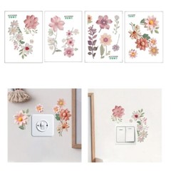 Flower Pattern Wall Decal Switches Sticker Easy to Apply and Remove for Any Room