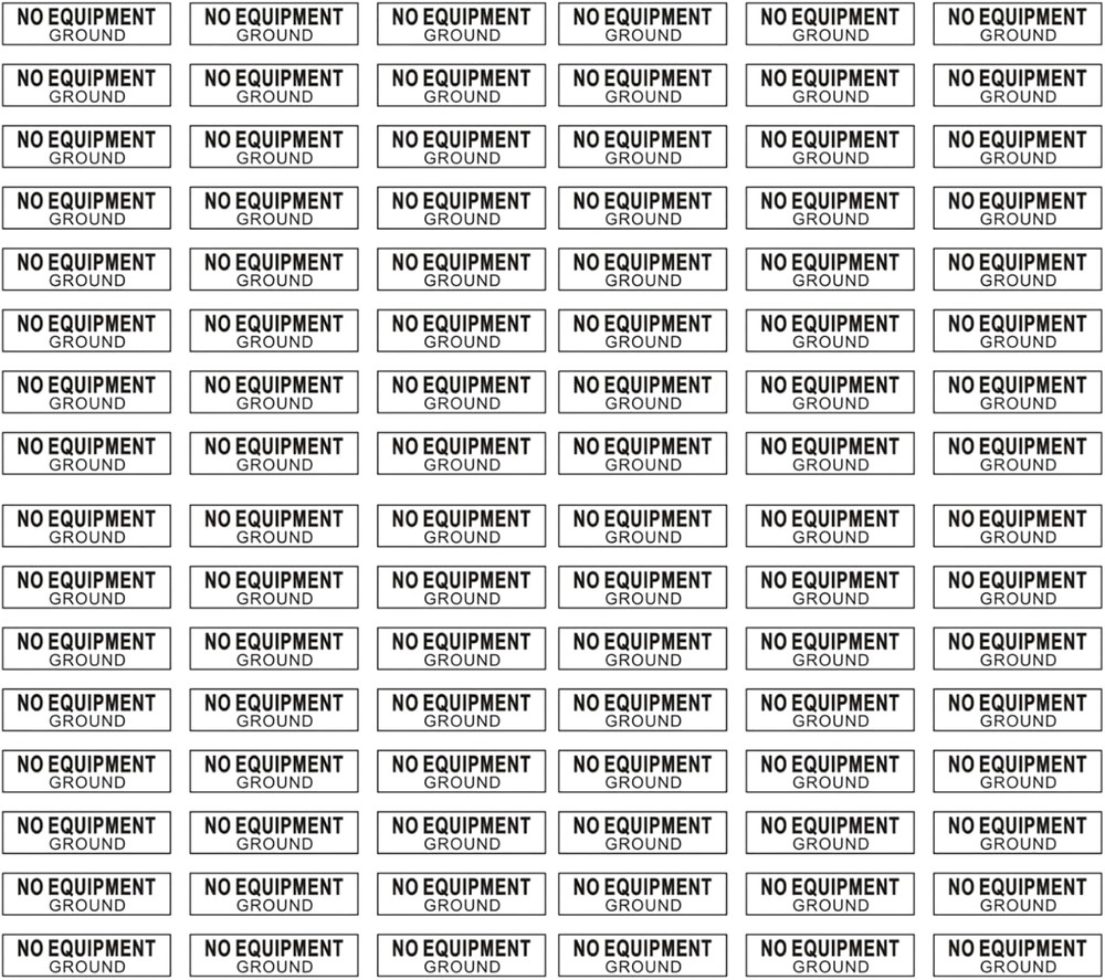 96Pcs NO Equipment Ground Protected Outlet Receptacle Stickers, Small 0.25 X 1.0