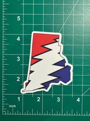 Rhode Island Stealie – Grateful Dead – Laminated Vinyl Sticker 3″x2.5″