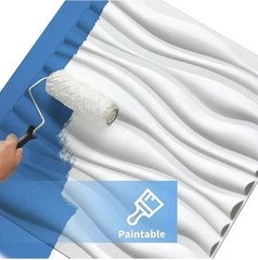 30 PIECES 3D Wall Panel Tile PVC Wave Wall Design White 11.7″ x 11.7″ Paintable