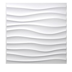 30 PIECES 3D Wall Panel Tile PVC Wave Wall Design White 11.7″ x 11.7″ Paintable