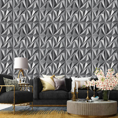 33 Pack 3D Textured Wall Panels – Brushed Silver Decor for Any Room