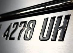 Boat Registration Numbers 3D Domed Raised Decals Black Chrome Trim Marine Grade