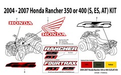 2004 2005 2006 2007 Honda Rancher 350 400 ES AT Decal Sticker Graphic Marks Kit