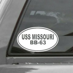 USS MISSOURI BB-63 EURO OVAL Vinyl Window Decal US NAVY