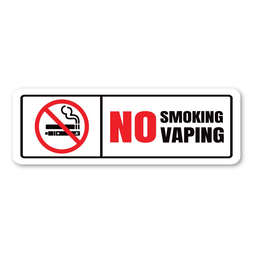 No Smoking / No Vaping – Rectangle design v1 – Decal