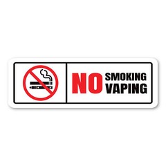 No Smoking / No Vaping – Rectangle design v1 – Decal