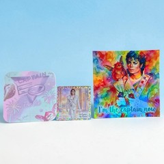 4×4, 3×3 2×2 Captain EO & Fuzzball Captain Mirror Sticker Homemade FREE SHIP
