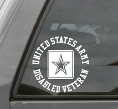 UNITED STATES ARMY DISABLED VETERAN Vinyl Window Decal Sticker U.S. ARMY