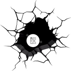 3D Deco Light FX Avengers Replacement Crack Wall sticker Led Wall Light Sticker